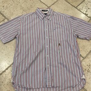 Tommy Hilfiger Red, White & Blue Striped Button Up